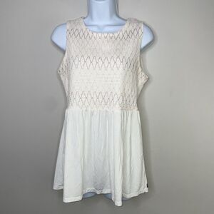 Matilda Jane Tank Top Women Medium Off White Day In The Park Smocked Doll Girly